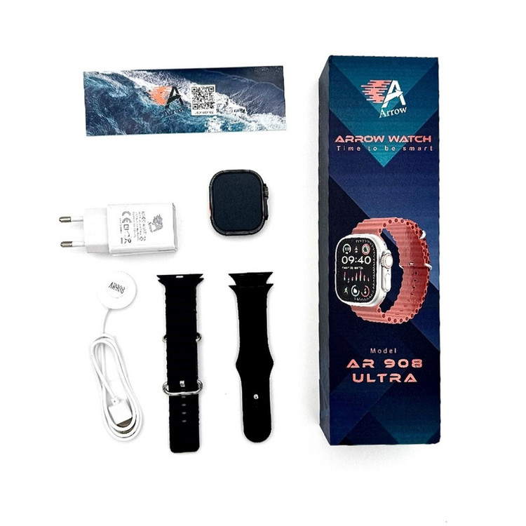 ساعت هوشمند 49 میلی متری ارو مدل AR908 ULTRA با بند سیلیکونی