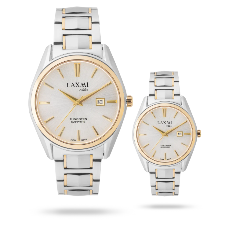 ست ساعت مچی عقربه ای زنانه و مردانه لاکسمی مدل2 - 8560L - 85601G
