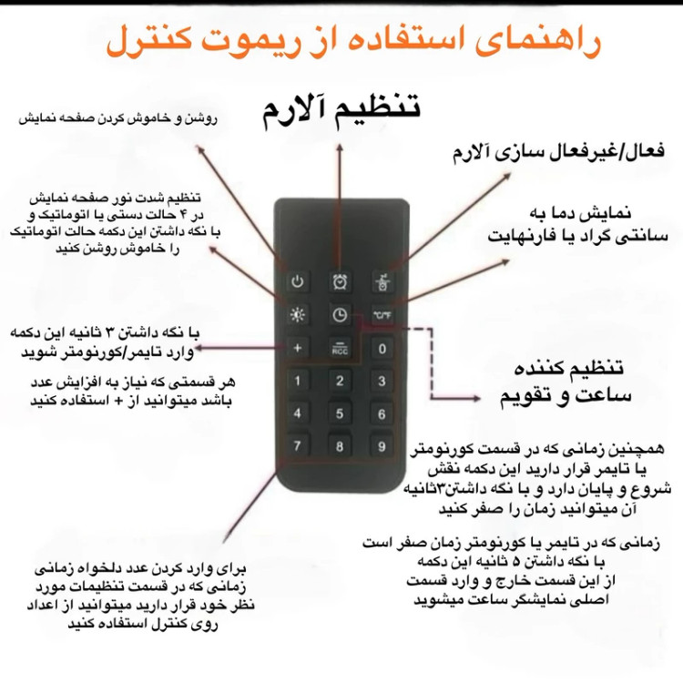 ساعت رومیزی دیجیتال آرو مدل Ac1